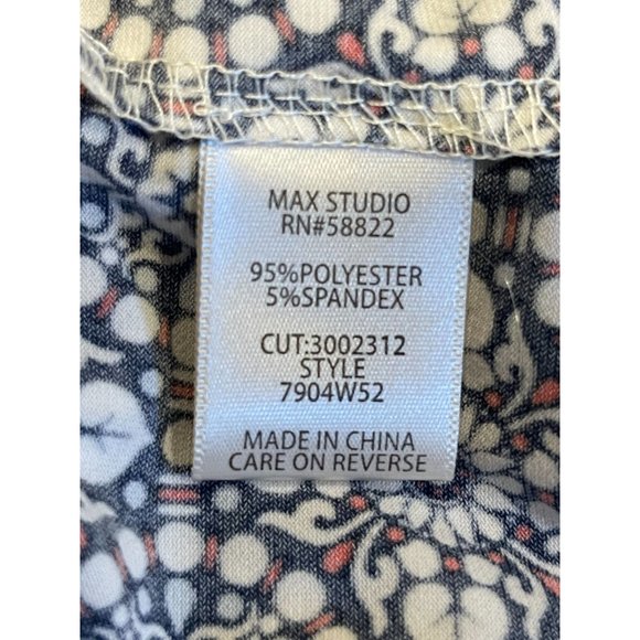 Max Studio Womens Faux Wrap Midi Dress 7904W52 Geometric Print Tie Knot Blue XS - Picture 9 of 10